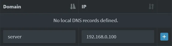 Adding a DNS record in Pi-Hole.