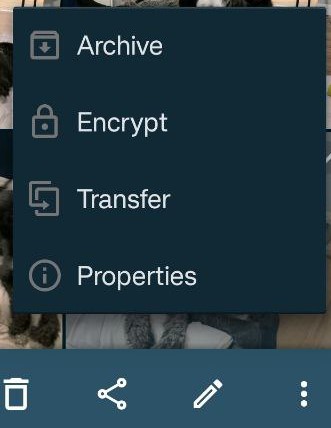 Transferring files in Solid Explorer.